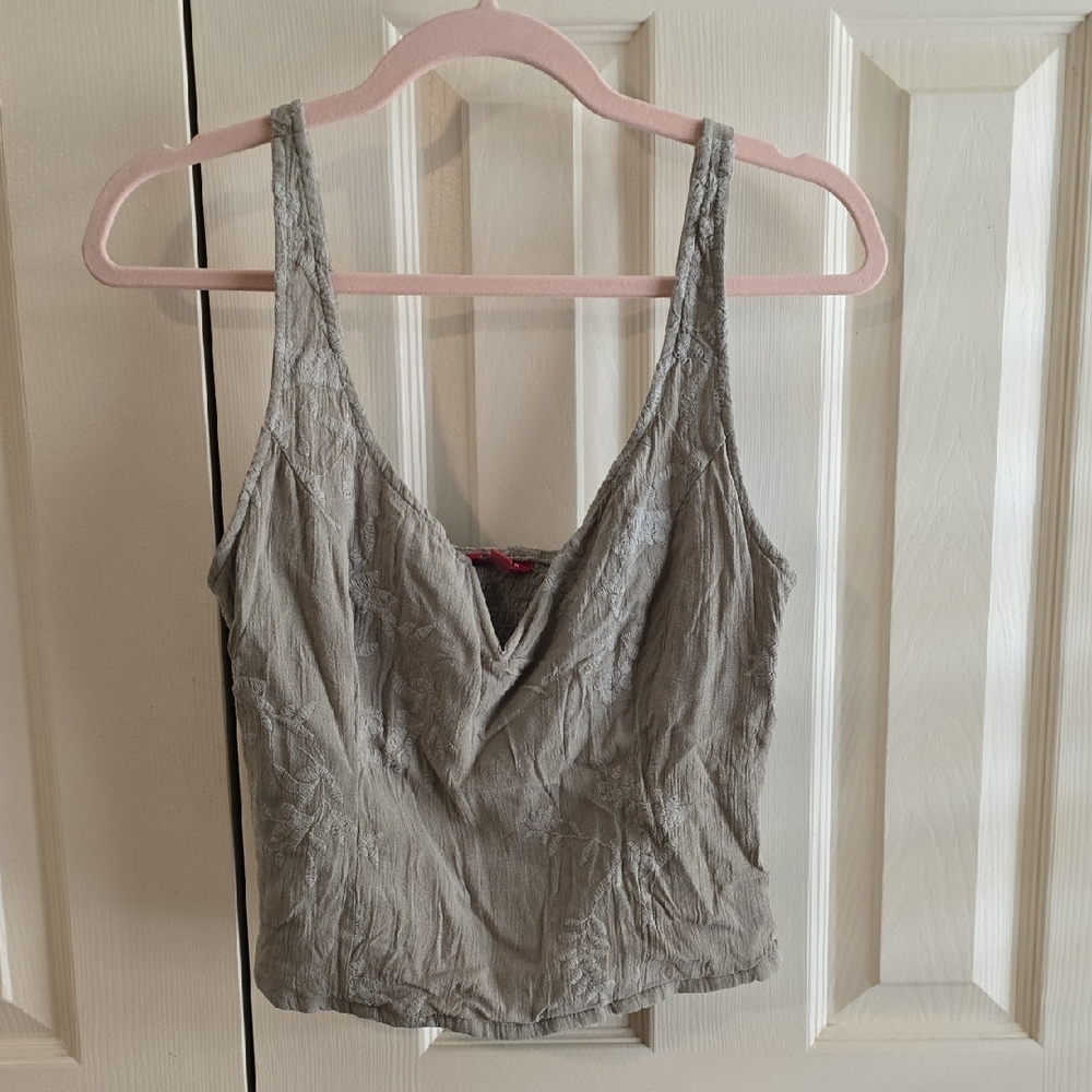 Guess Sage Green Textured Tank Top